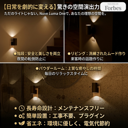 【睡眠の質を高める、極上のホテルライク照明】 暗闇を優雅に照らすスマート間接照明 『Nuvé Luma One』