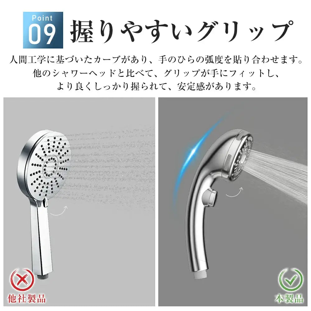ChuvPro™ - マイクロナノバブル 増圧シャワーヘッド 8通りの水流モード 手持ち止水機能付き 美肌保湿 洗浄 頭皮ケア効果 ハンドシャワータイプ