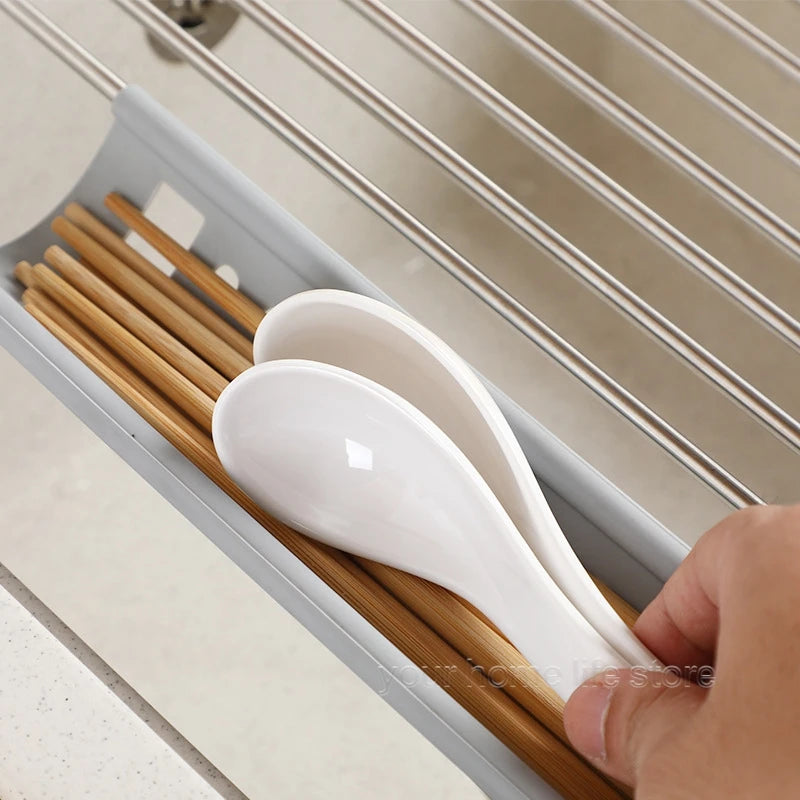 【キッチン収納】ロール式 水切りラック ステンレス304 折りたたみ式 シンク上 水切りラック 食器乾燥ラック 多機能 キッチン用品