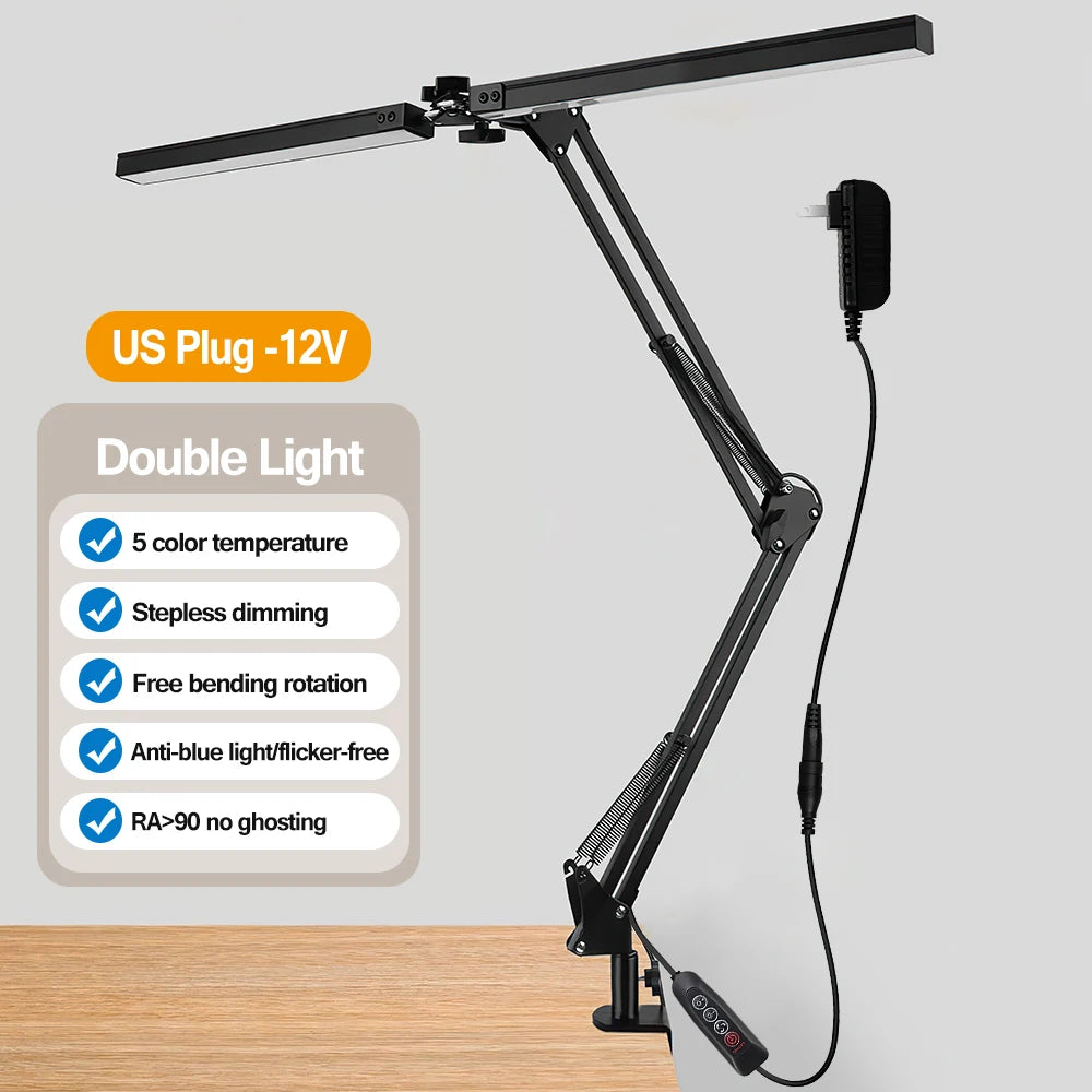 LEDデスクライト 無段階調光 USB モニターライト 目に優しい タッチ式 読書灯 勉強用 PCライト おしゃれ デスクランプ